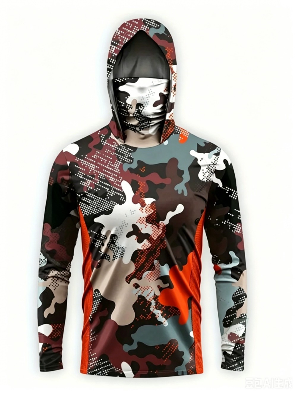 Fishing Mask Sun Protection - Camiseta de Pesca Masculina com Capuz
