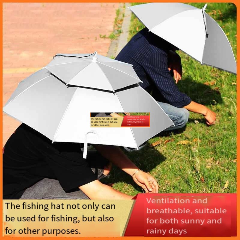 Fishing Hat - Chapéu guarda-chuva de cabeça com dupla