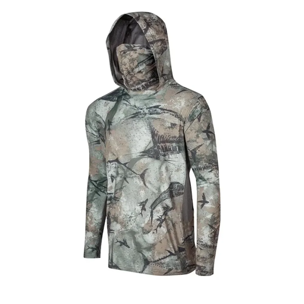 Camisa de Pesca Camuflada UPF  - Fishing Mask Sun Protection avaliação e preço